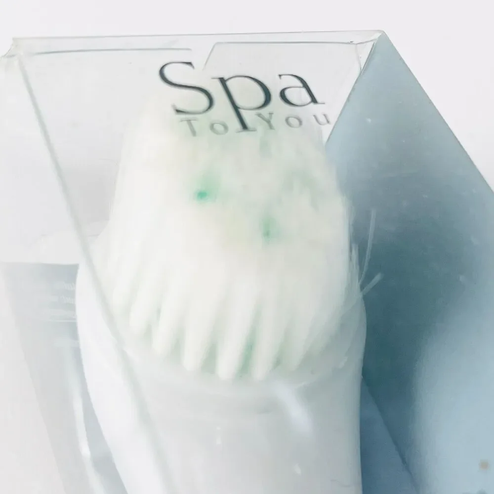 Spa For You Deep Pore Cleansing Facial Brush + Massager Pores MakeUp White NIB